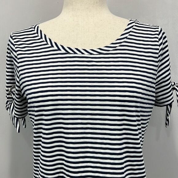 Rise and Olive blue and White stripes shortsleeve Shirt - Picture 4 of 9